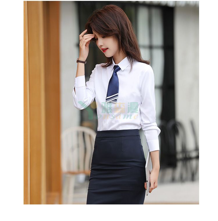 斜纹暗门襟长袖衬衫（女）(图28)