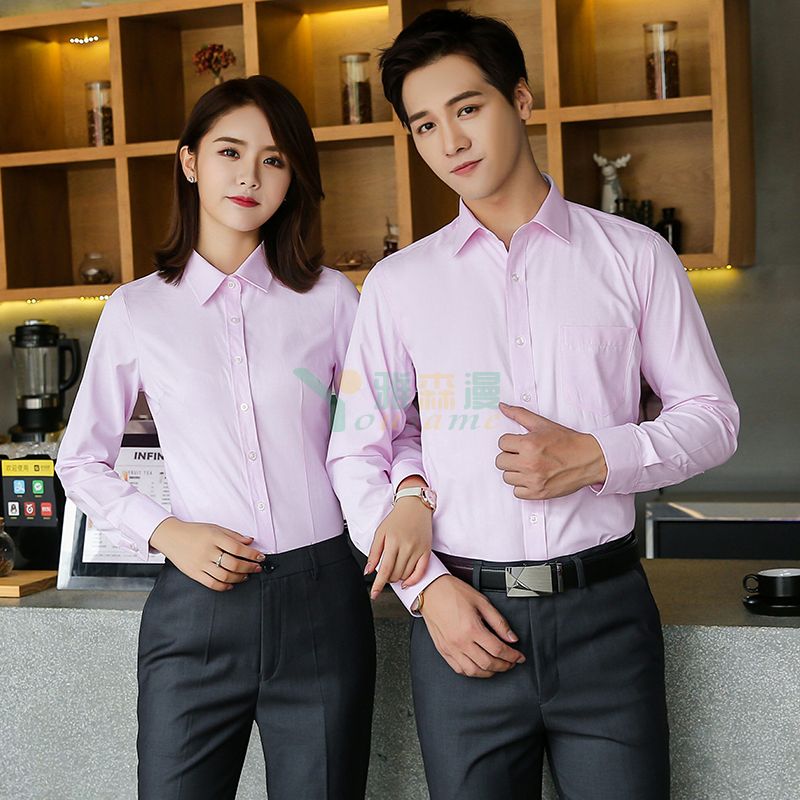 细斜纹长袖衬衫（男+女）(图7)