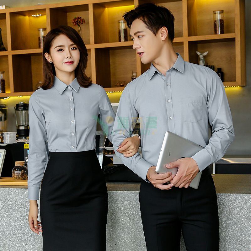 细斜纹长袖衬衫（男+女）(图11)