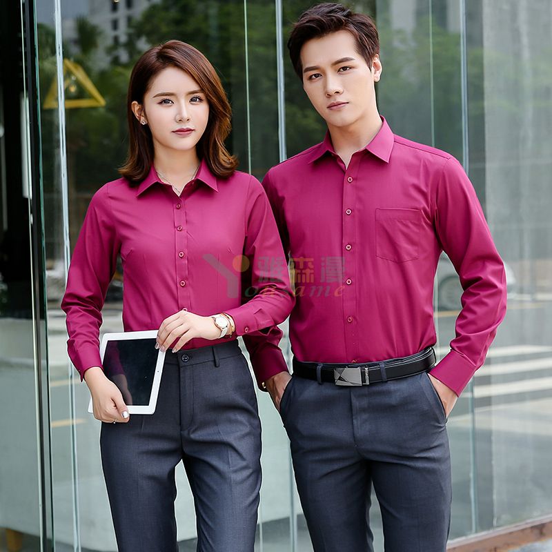 细斜纹长袖衬衫（男+女）(图12)