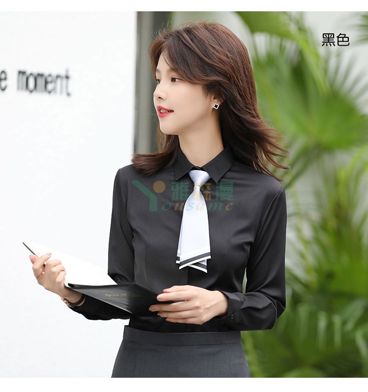 细斜纹商务长袖衬衫（女暗门襟）(图22)