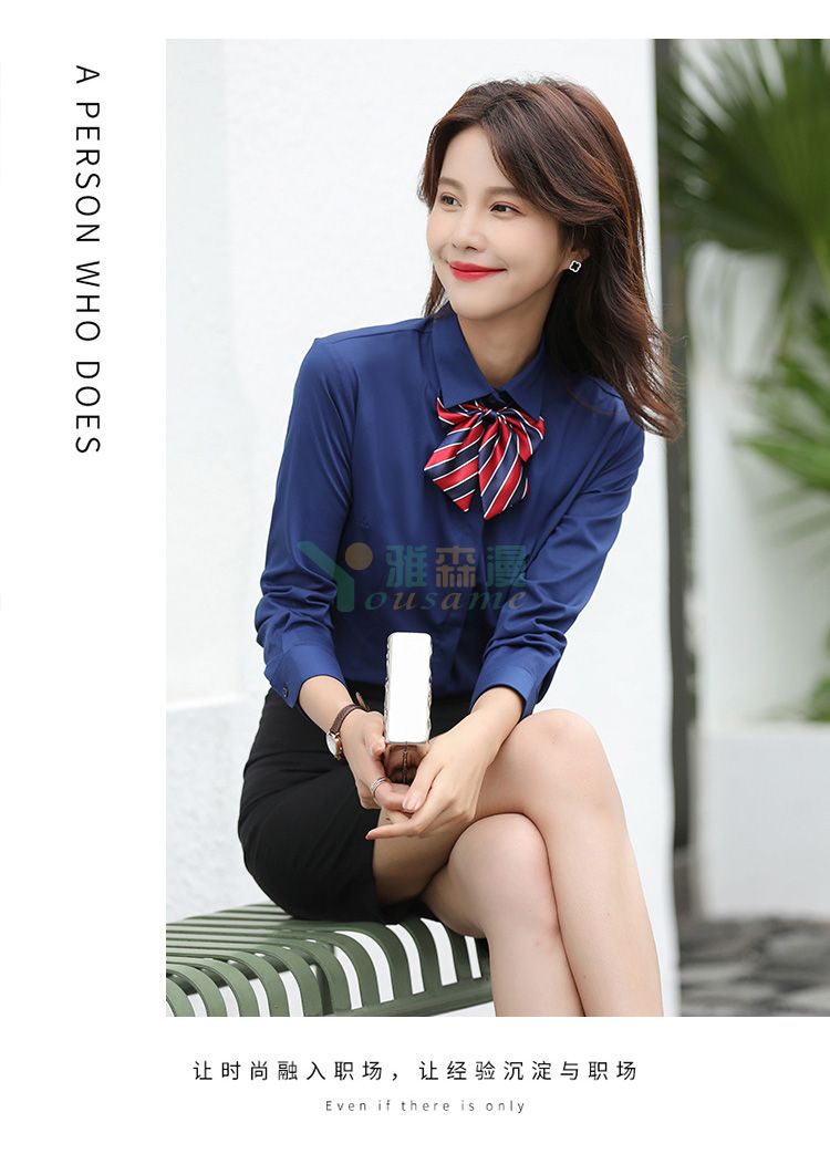 细斜纹商务长袖衬衫（女暗门襟）(图25)