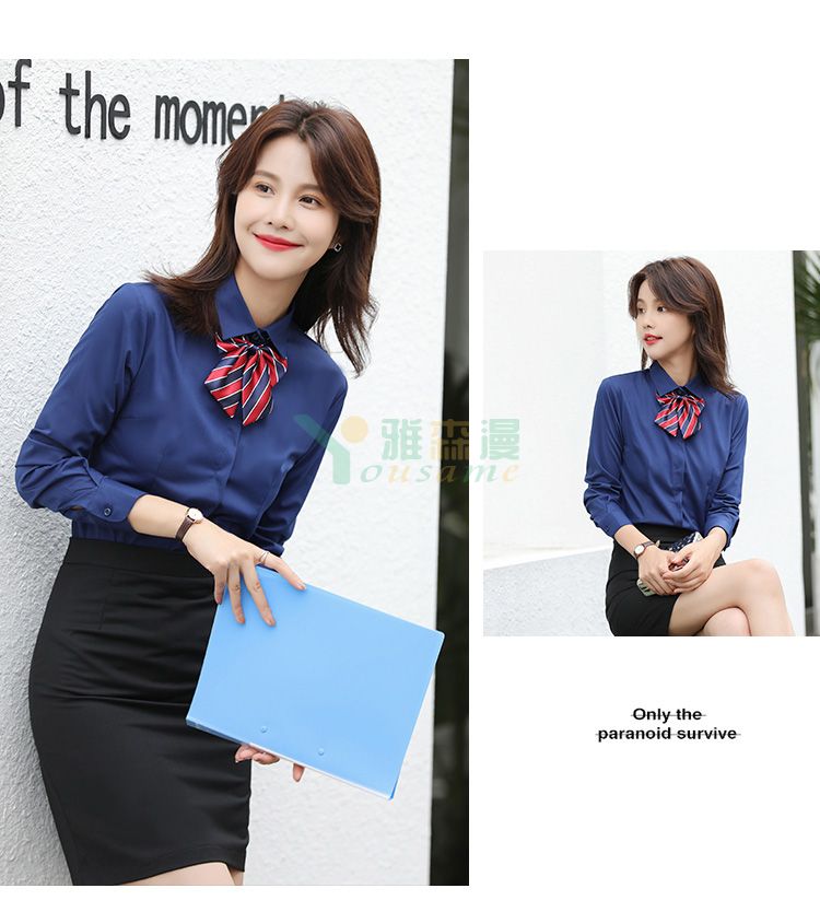 细斜纹商务长袖衬衫（女暗门襟）(图27)