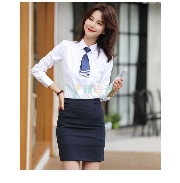 细斜纹商务长袖衬衫（女暗门襟）(图29)