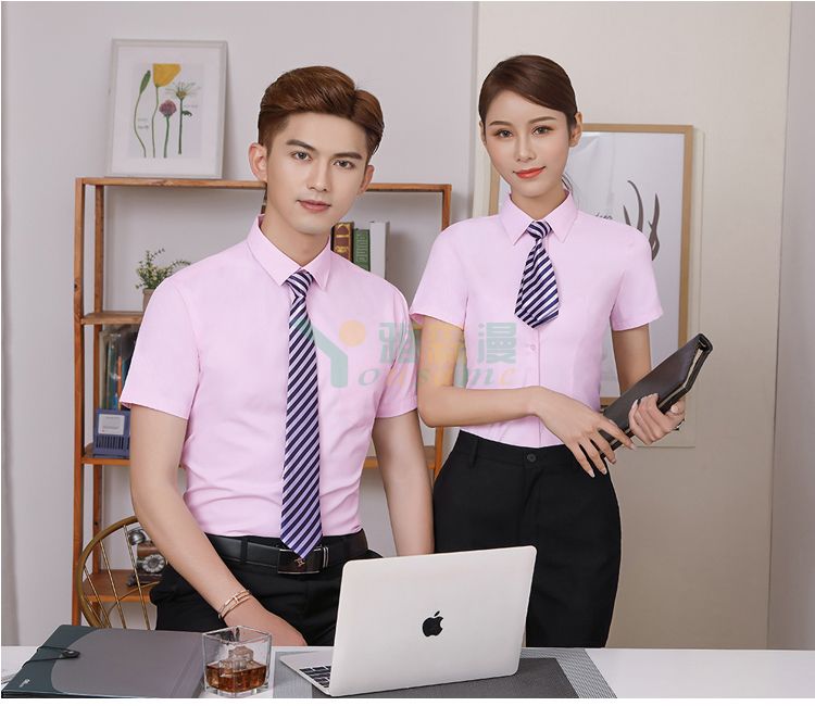 修身斜纹短袖衬衫（男+女）(图17)