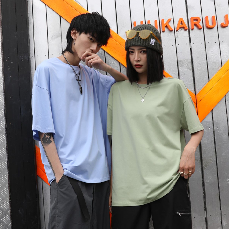 冰瓷棉落肩五分袖T恤