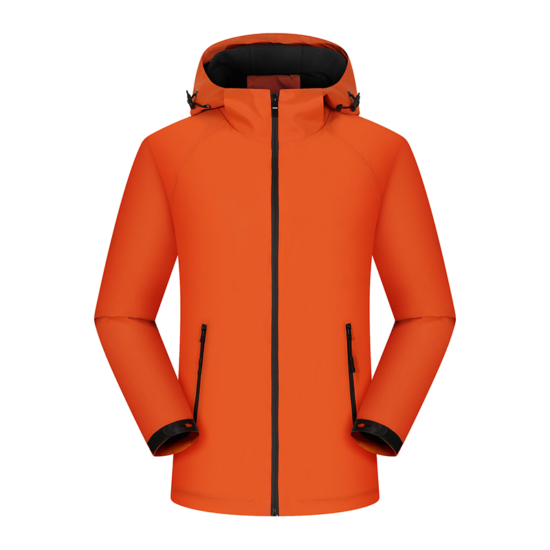 加绒加厚纯色一体冲锋衣