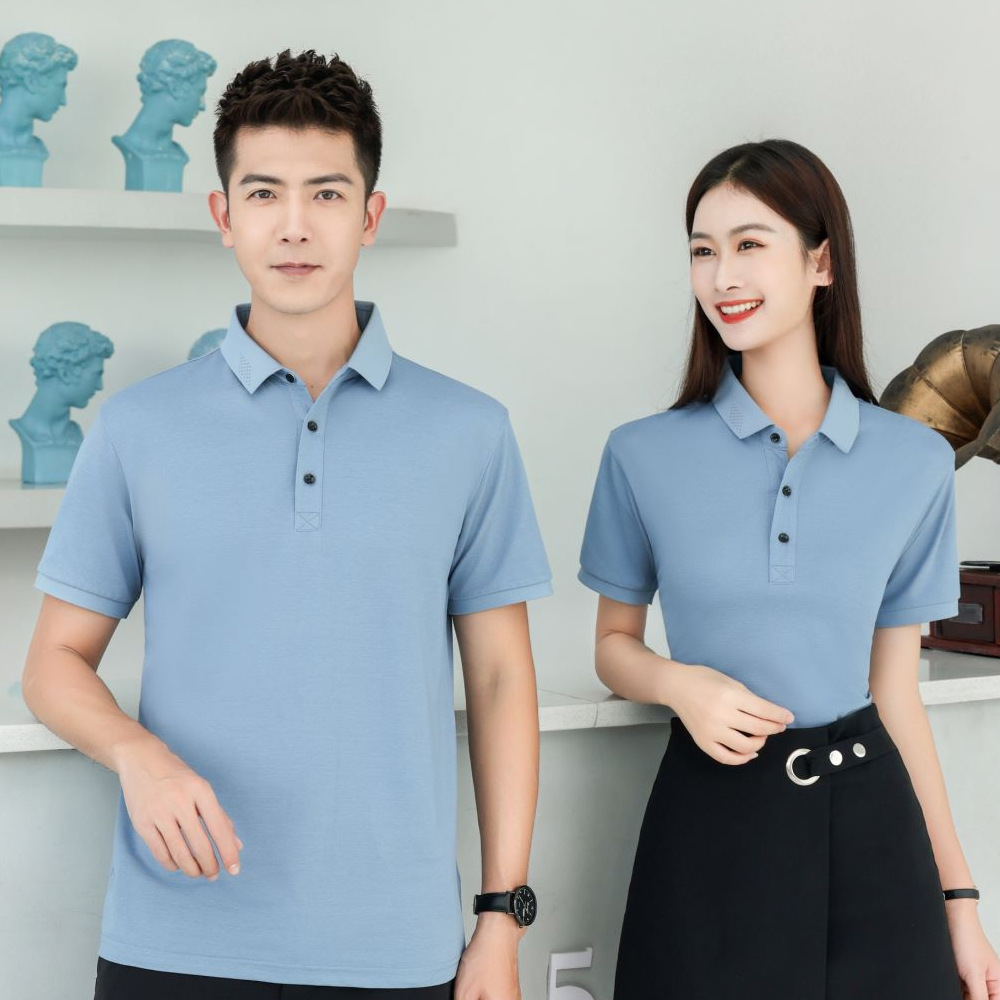 桑蚕丝棉翻领T恤