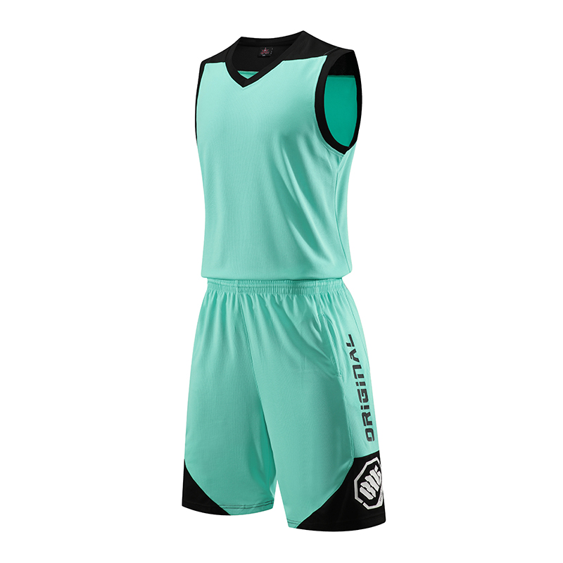 印花拼色篮球服
