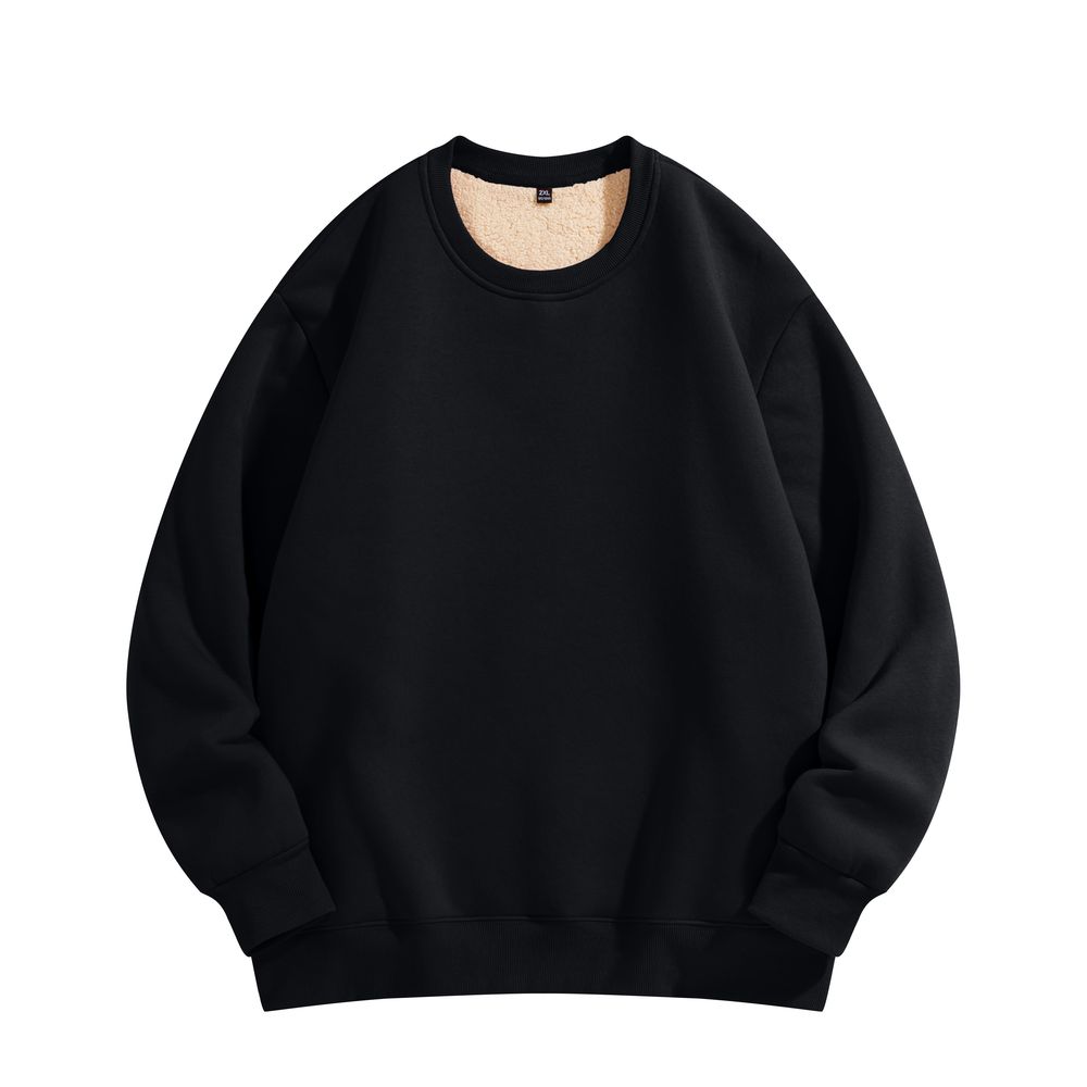 450克羊羔绒圆领加绒卫衣