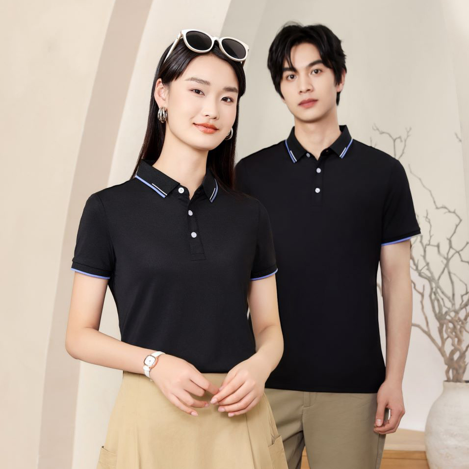 冰氧丝翻领Polo衫