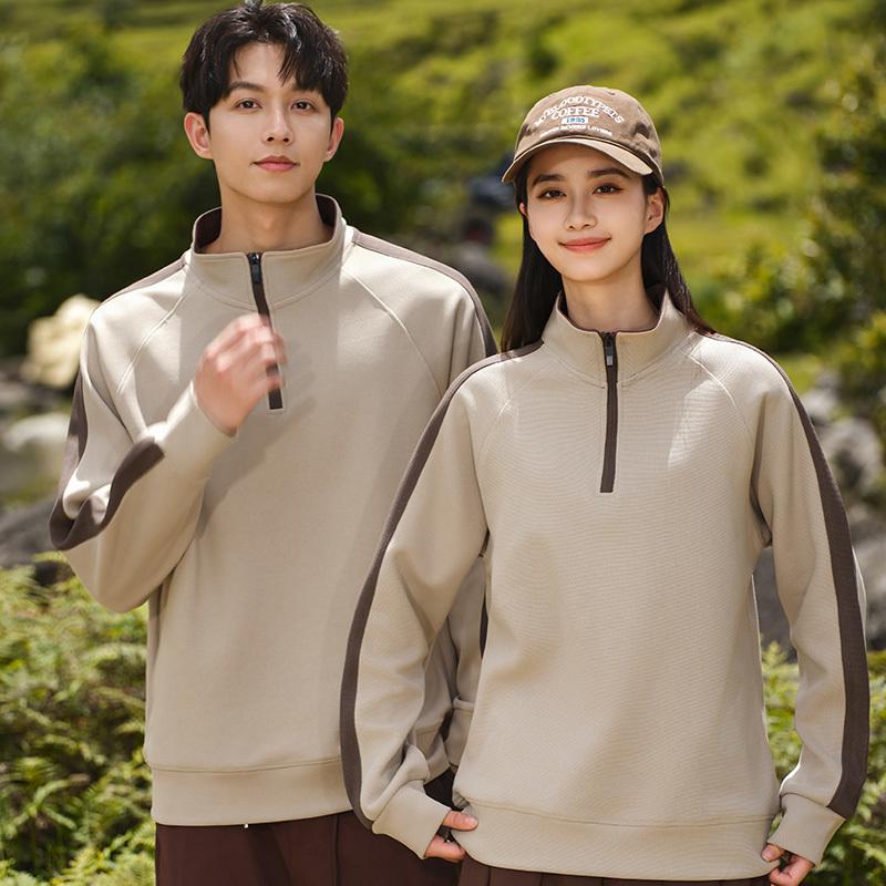 立领半拉薄款卫衣