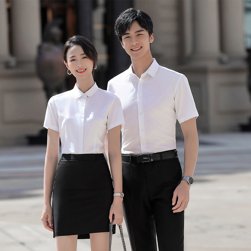 竹纤维短袖衬衫(男+女)(图1)