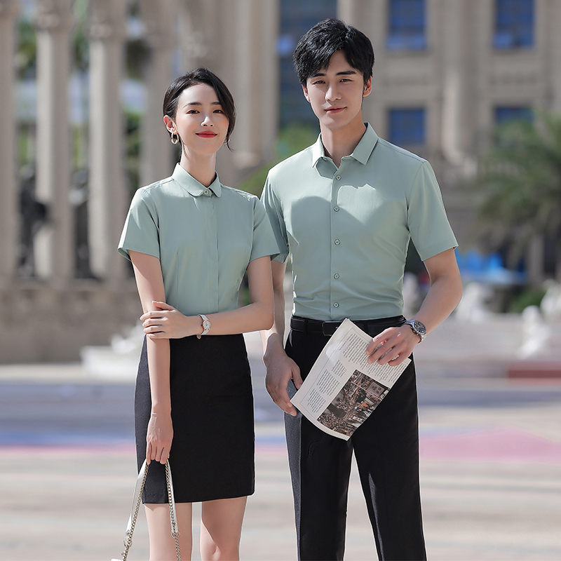 竹纤维短袖衬衫(男+女)(图2)