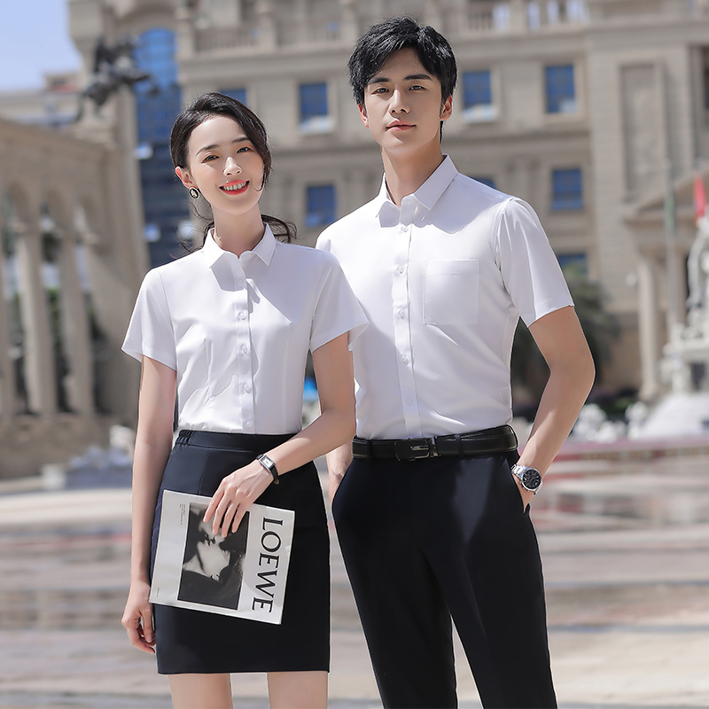 竹纤维抗皱免烫衬衫（男+女）(图2)