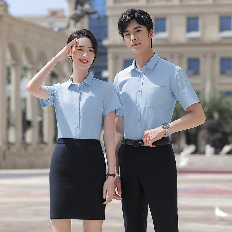 竹纤维抗皱免烫衬衫（男+女）(图1)