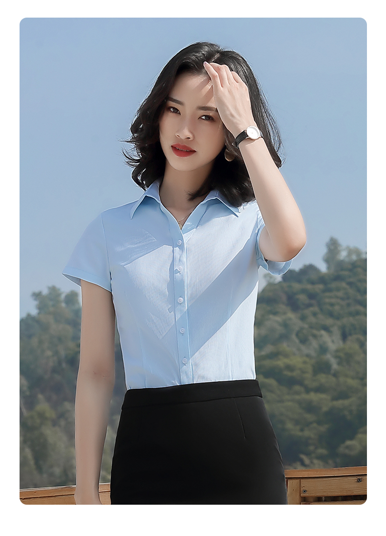 暗扣V领短袖衬衫（女）(图14)