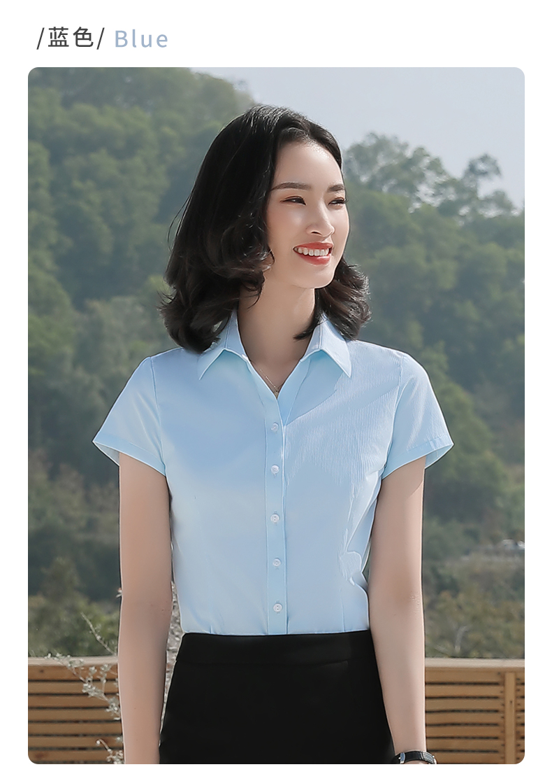 暗扣V领短袖衬衫（女）(图13)