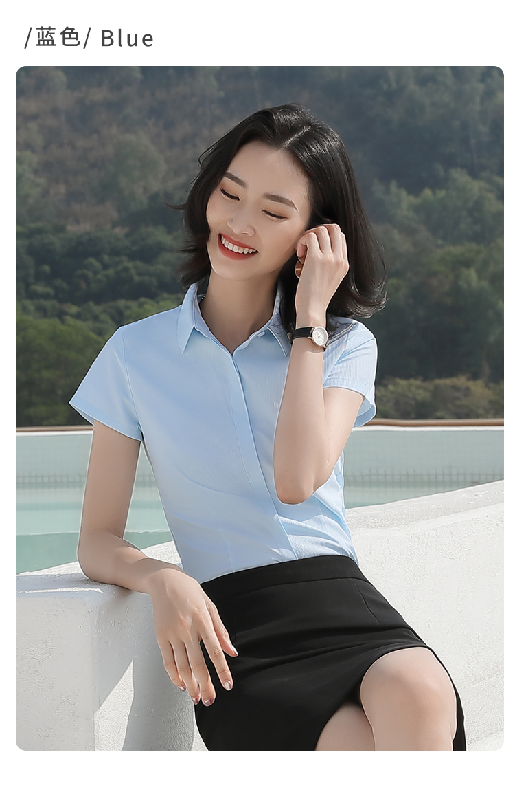 三连扣短袖衬衫（女）(图13)