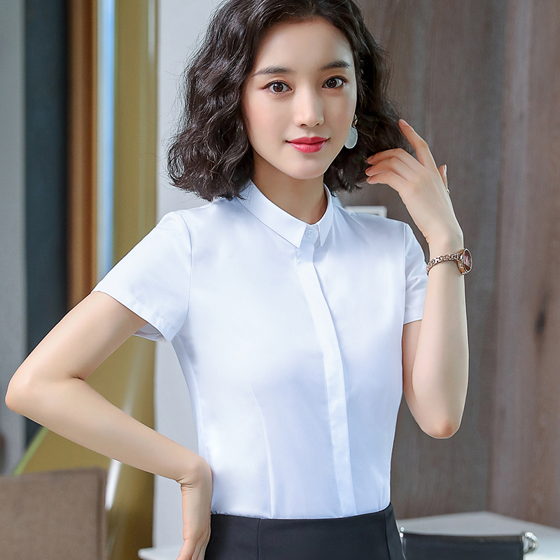 暗扣方领短袖衬衫（女）(图2)