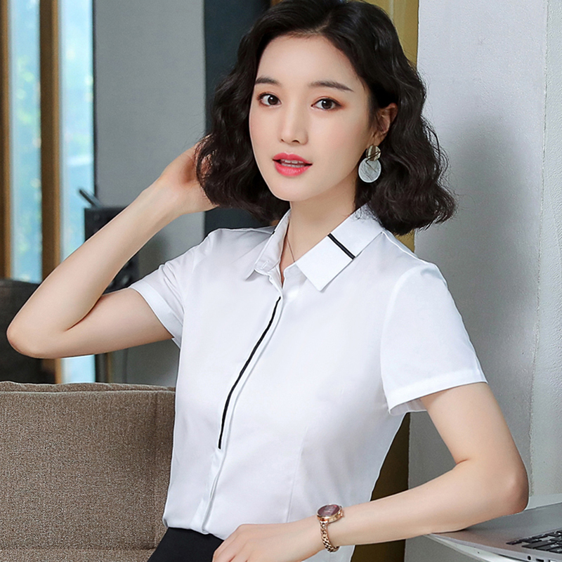 气质收腰内双排扣衬衫（女）(图1)