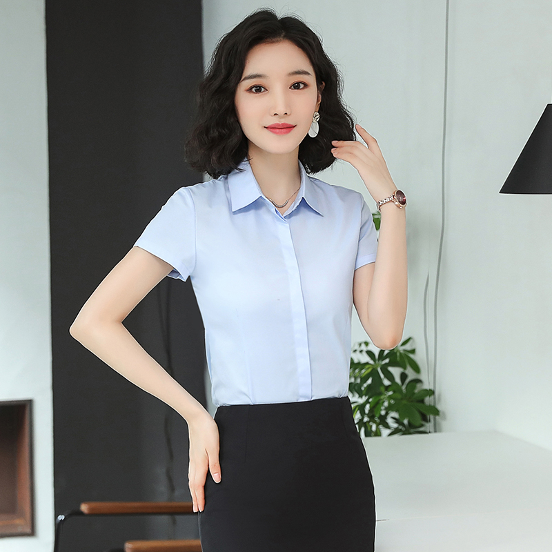 暗门襟胸前三连扣衬衫（女）(图1)