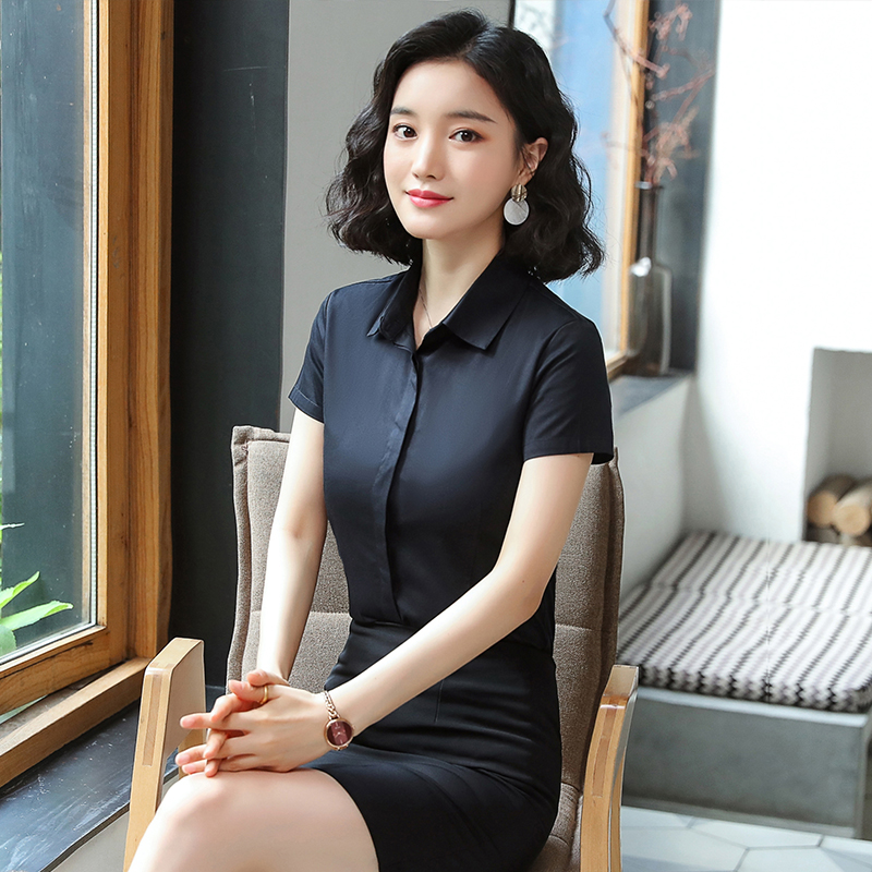 暗门襟胸前三连扣衬衫（女）(图2)