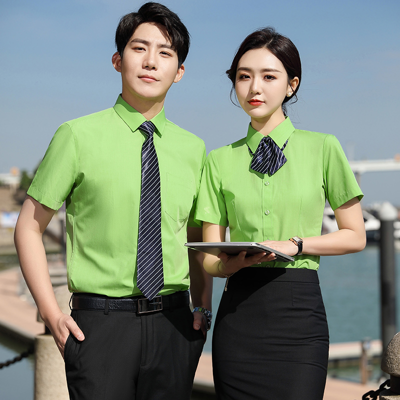 商务气质短袖衬衫（男+女）(图1)