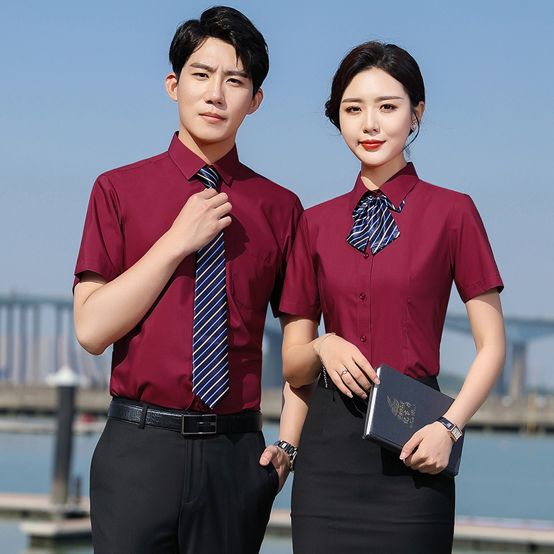 职业商务短袖衬衫（男+女）(图2)