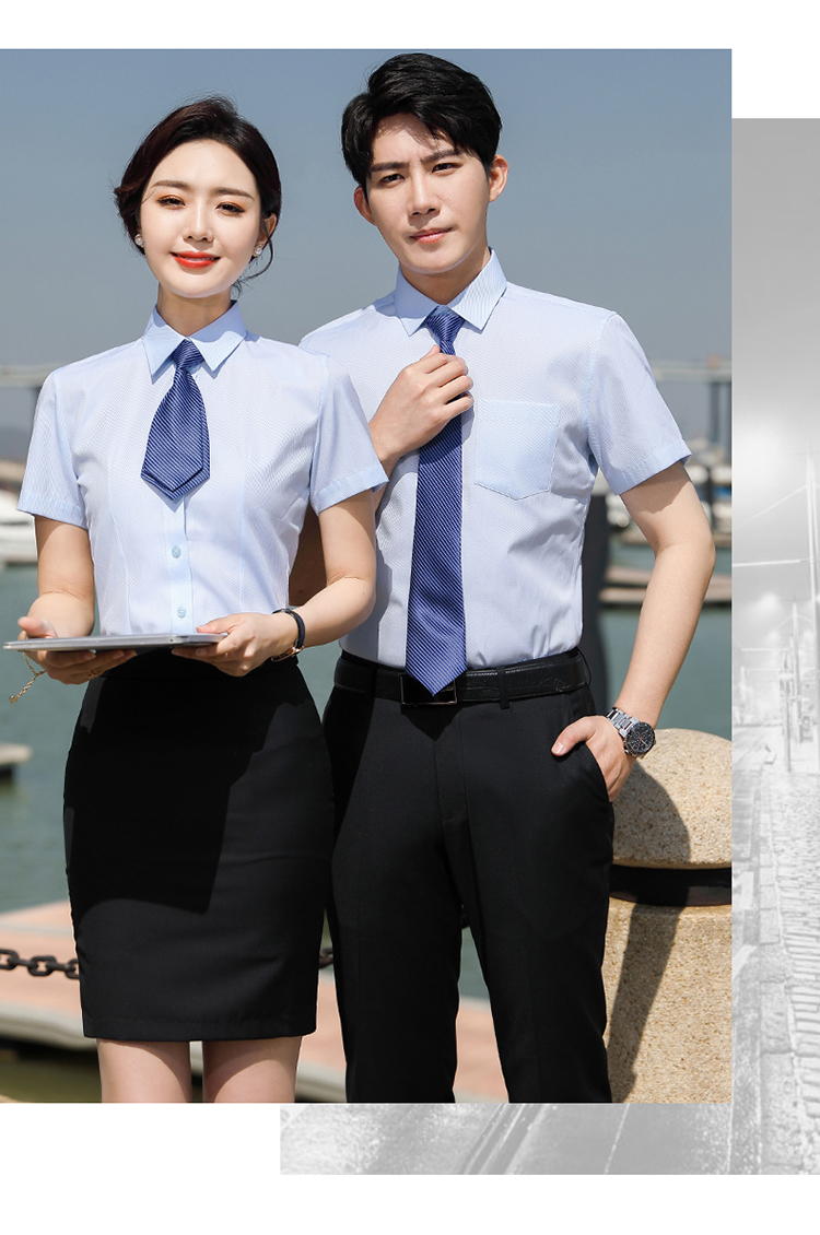 修身职业短袖衬衫（男+女）(图17)