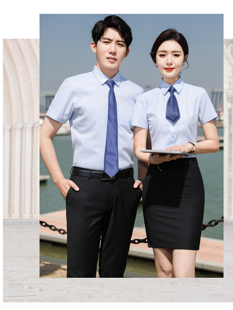 修身职业短袖衬衫（男+女）(图19)