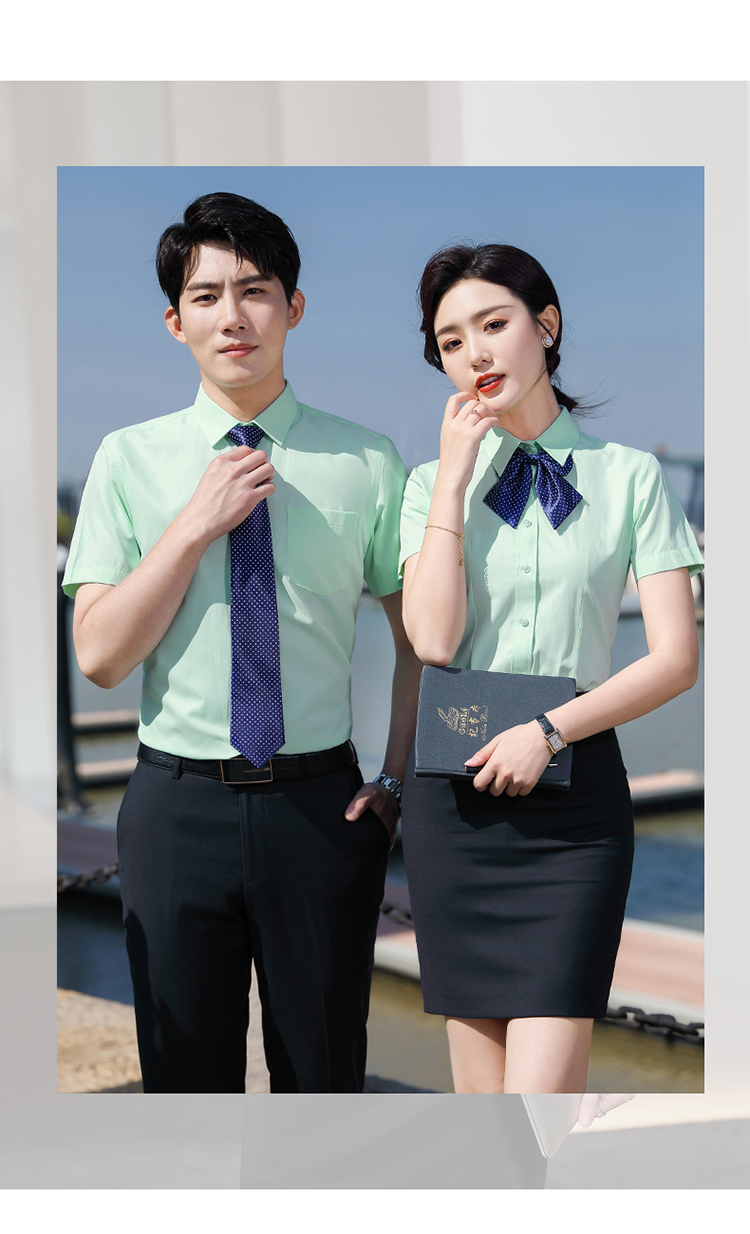 修身职业短袖衬衫（男+女）(图22)