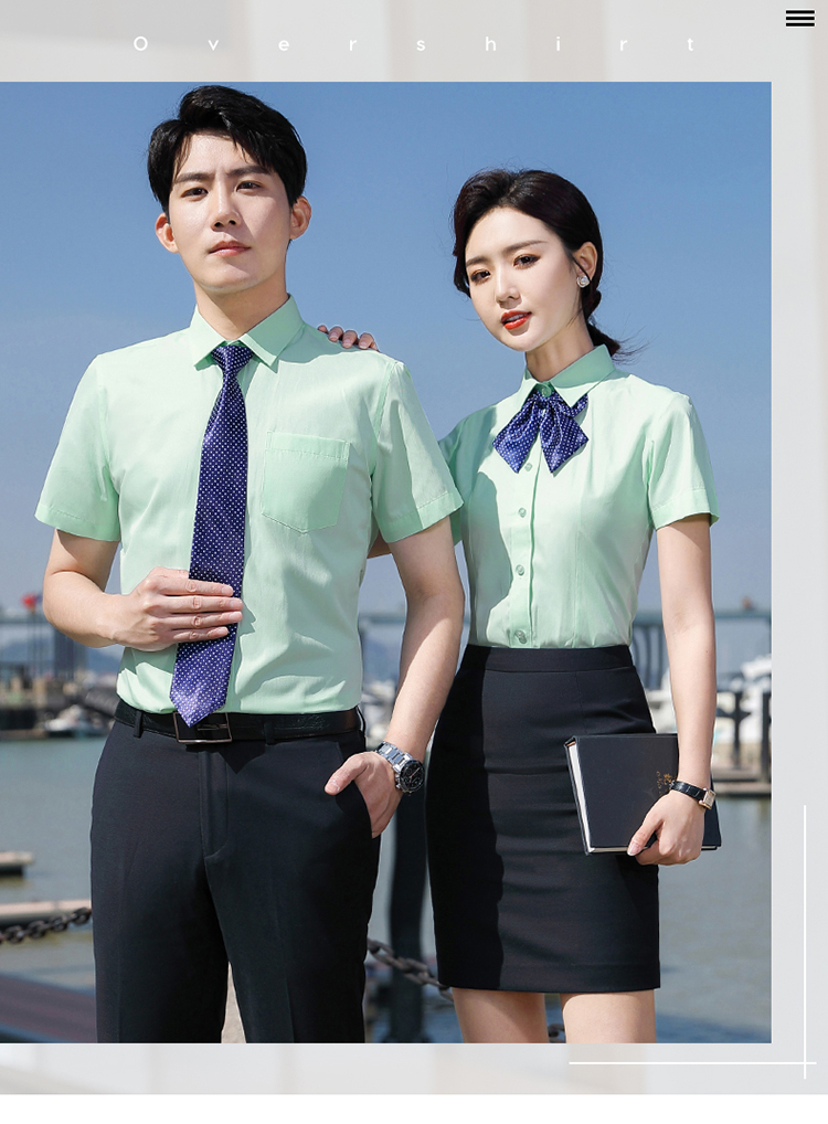 修身职业短袖衬衫（男+女）(图5)
