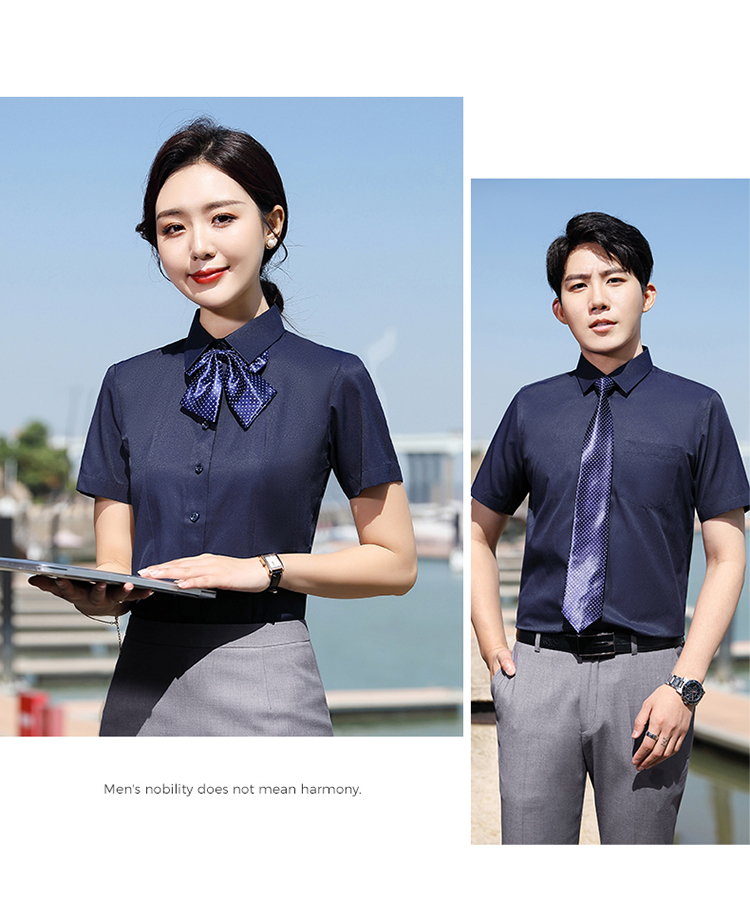 修身职业短袖衬衫（男+女）(图18)