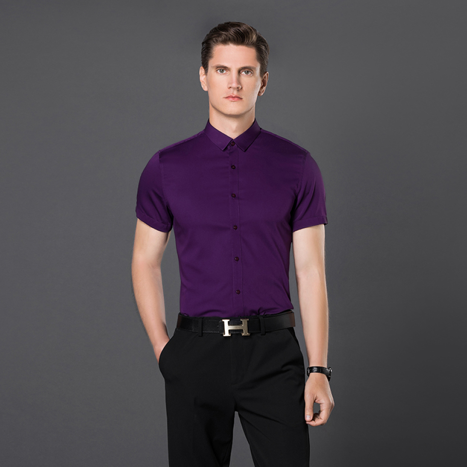 竹纤维职业短袖衬衫