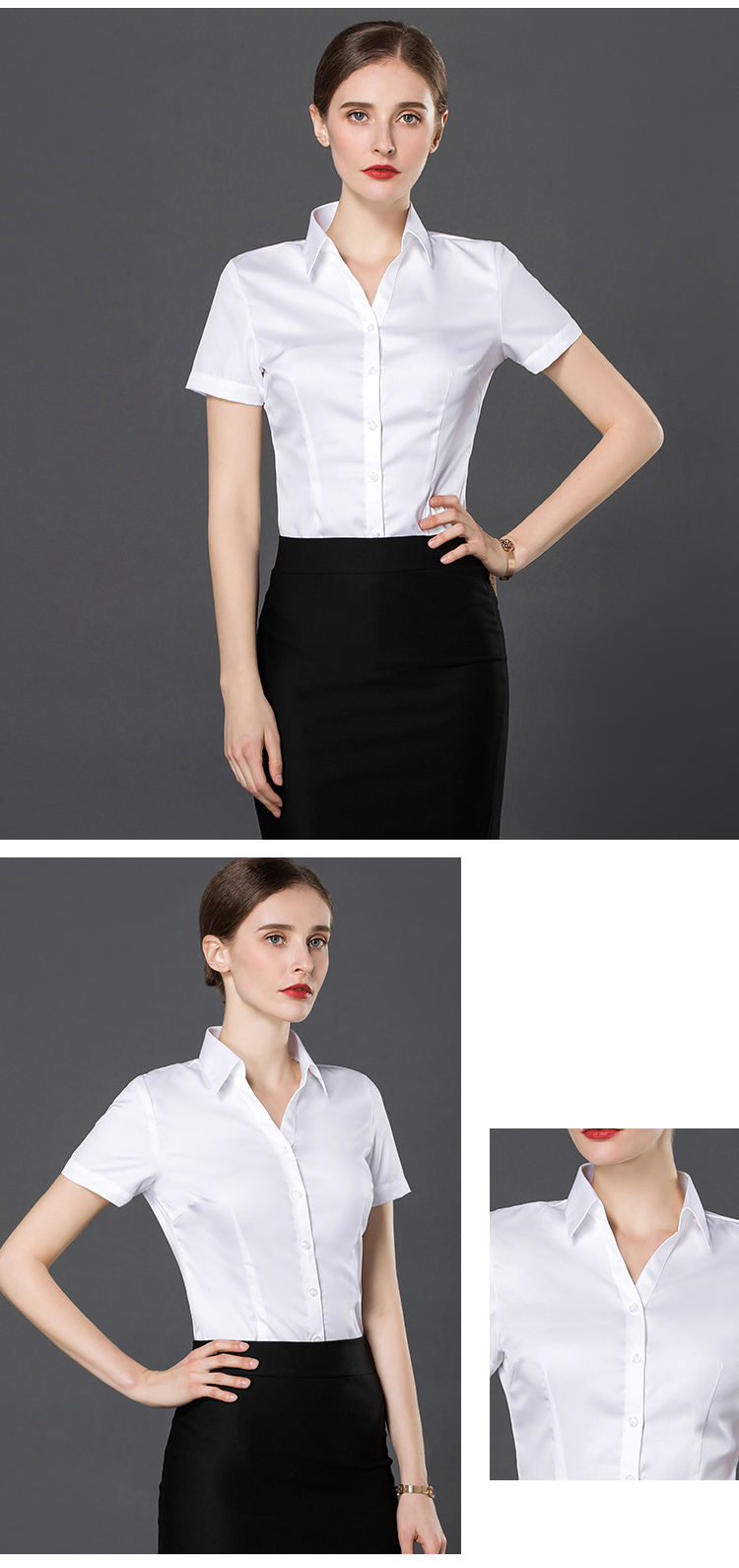 龙骨定型职业短袖衬衫（男+女）(图6)