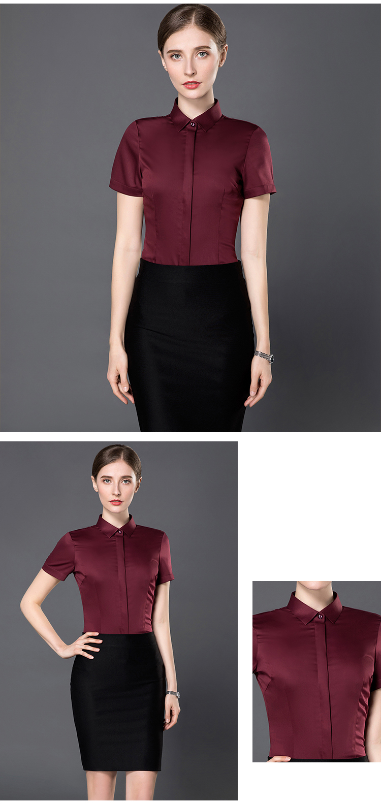 竹纤维职业短袖衬衫(男+女)(图6) 竹纤维职业短袖衬衫(男+女)(图6)