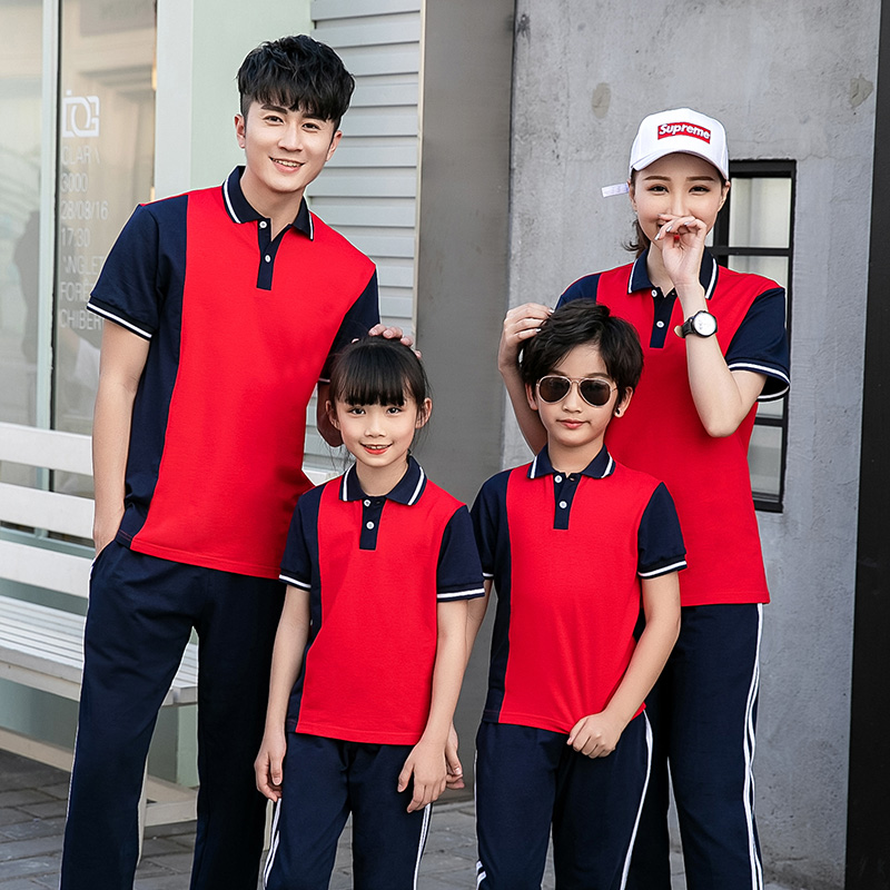 棉盖丝短袖运动套装(男+女+童)