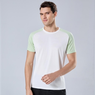 圆领插肩拼色T恤