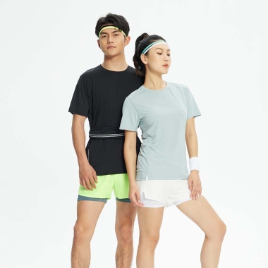 拼接跑步圆领T恤