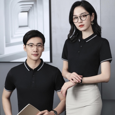 200克间色翻领短袖T恤