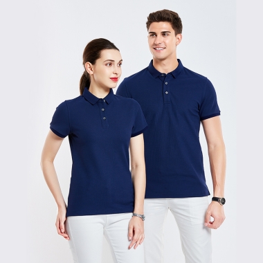 220克双珠地翻领短袖T恤衫（男+女）