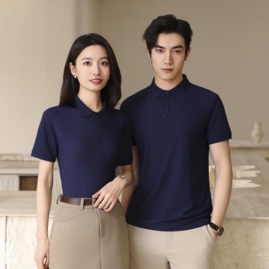 170克扁机领冰丝珠地Polo衫