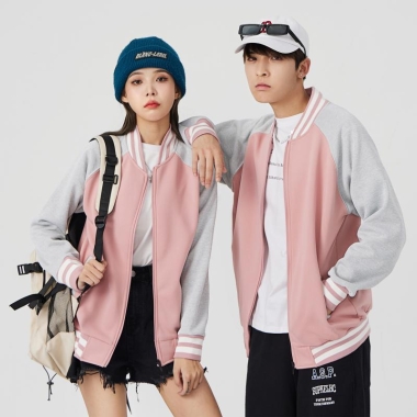 600克加厚插肩拉链棒球服