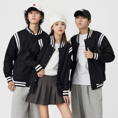 600克加厚插肩纽扣棒球服