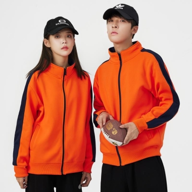 600克加厚撞色拉链棒球服