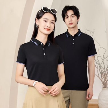 冰氧丝翻领Polo衫