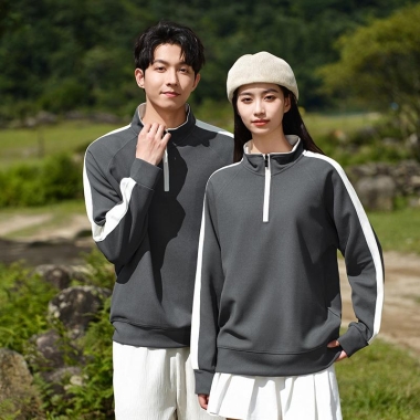 立领半拉厚款卫衣